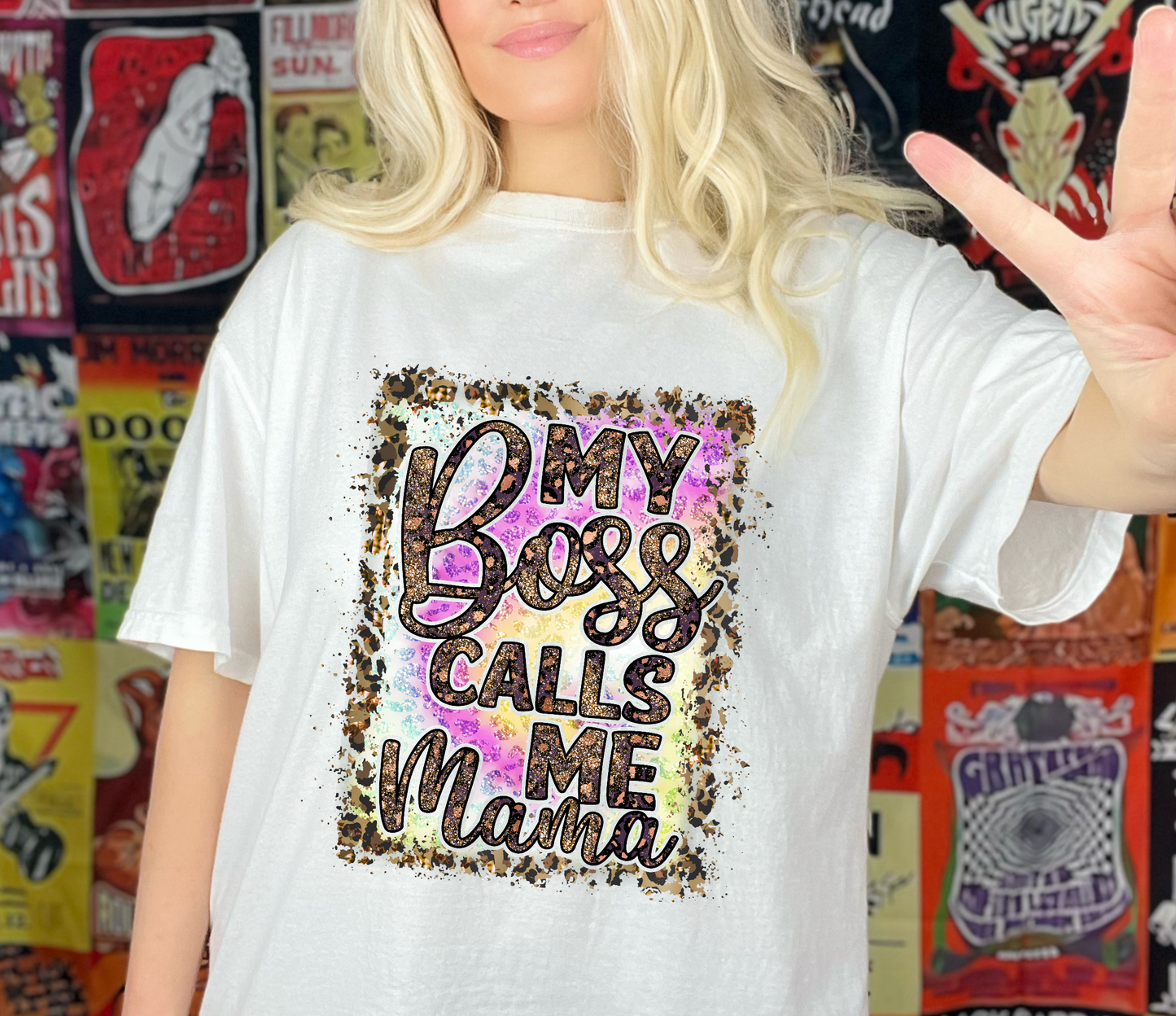 My boss calls me Mama Adult Cotton T-shirt