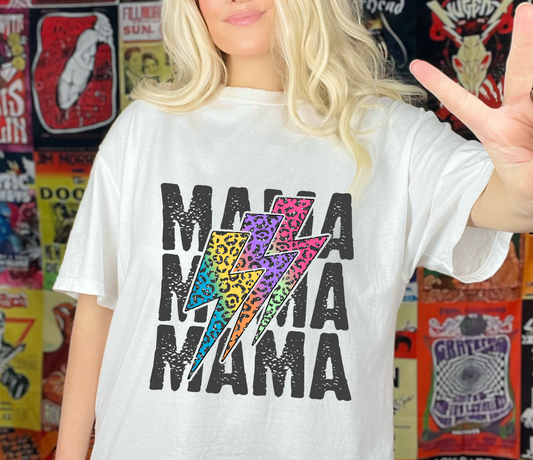 Rainbow Mama Lightning bolt Adult Cotton T-shirt