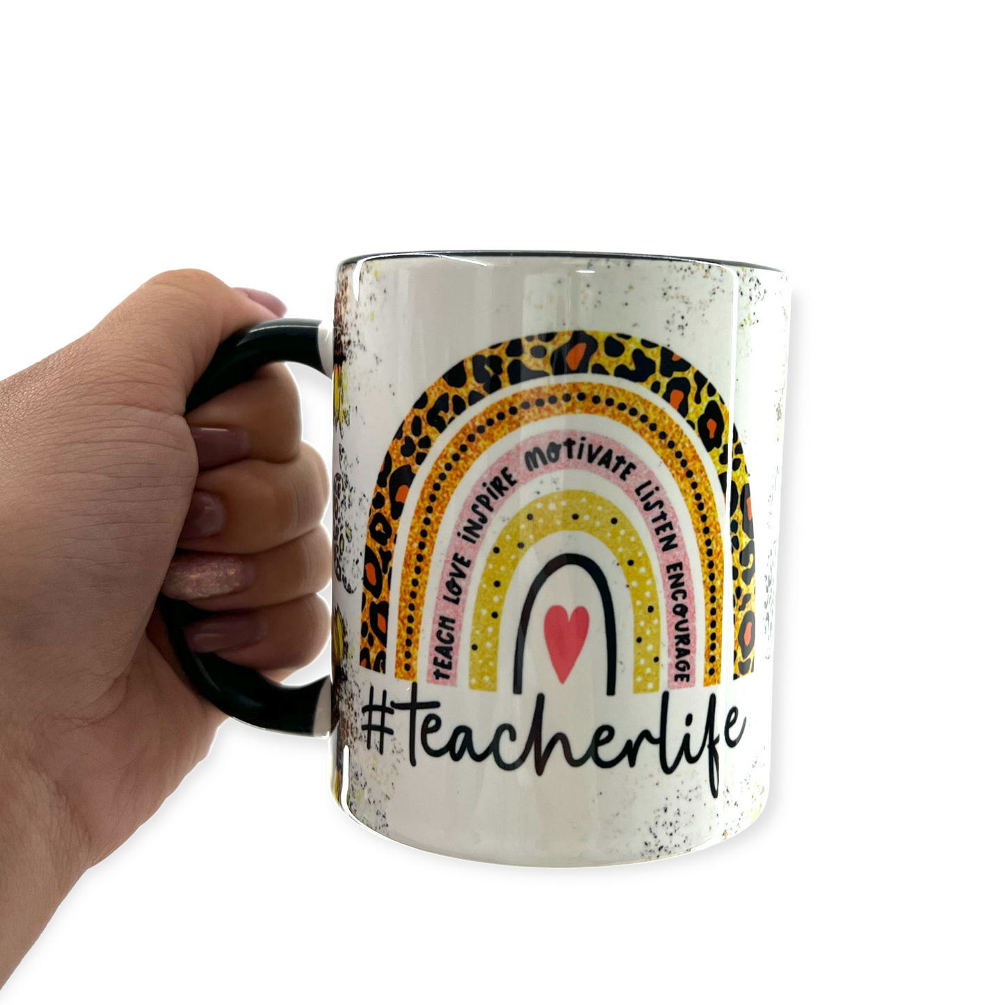 Teacher Gift Teacher Life Hashtag Mug with Name 11 oz.
