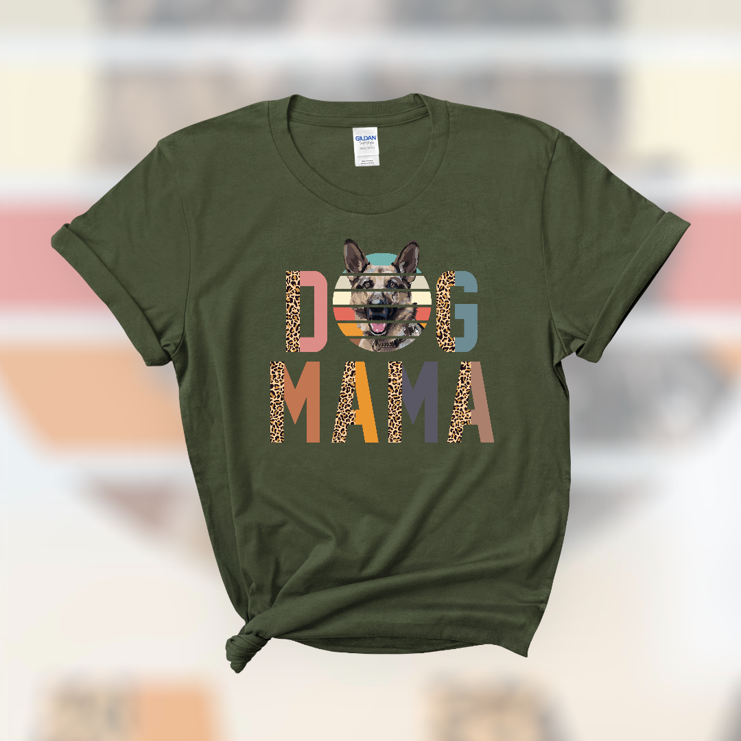 German Shepherd Dog Mama Adult Cotton T-shirt