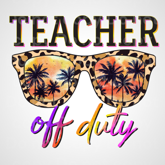 Leopard glasses Teacher off Duty Transfer Film 2190