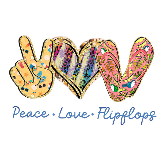 Peace Love Flipflops Transfer Film 1718