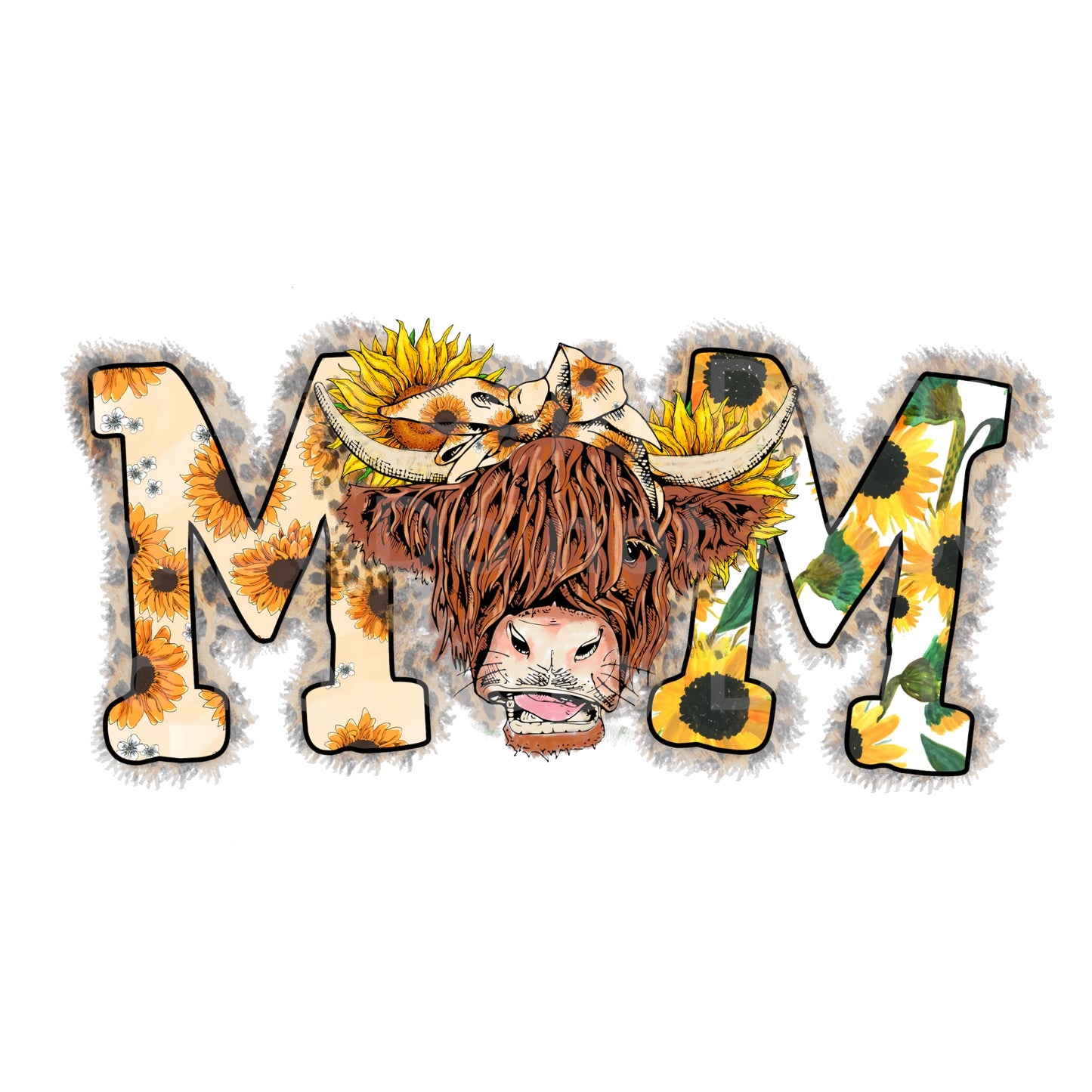 Sunflower Cow Mom Transfer Film 0429