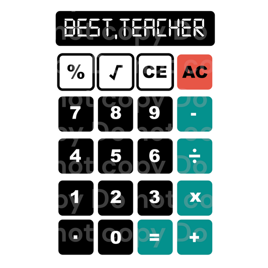 Best Teacher Calculator Transfer Film 2187