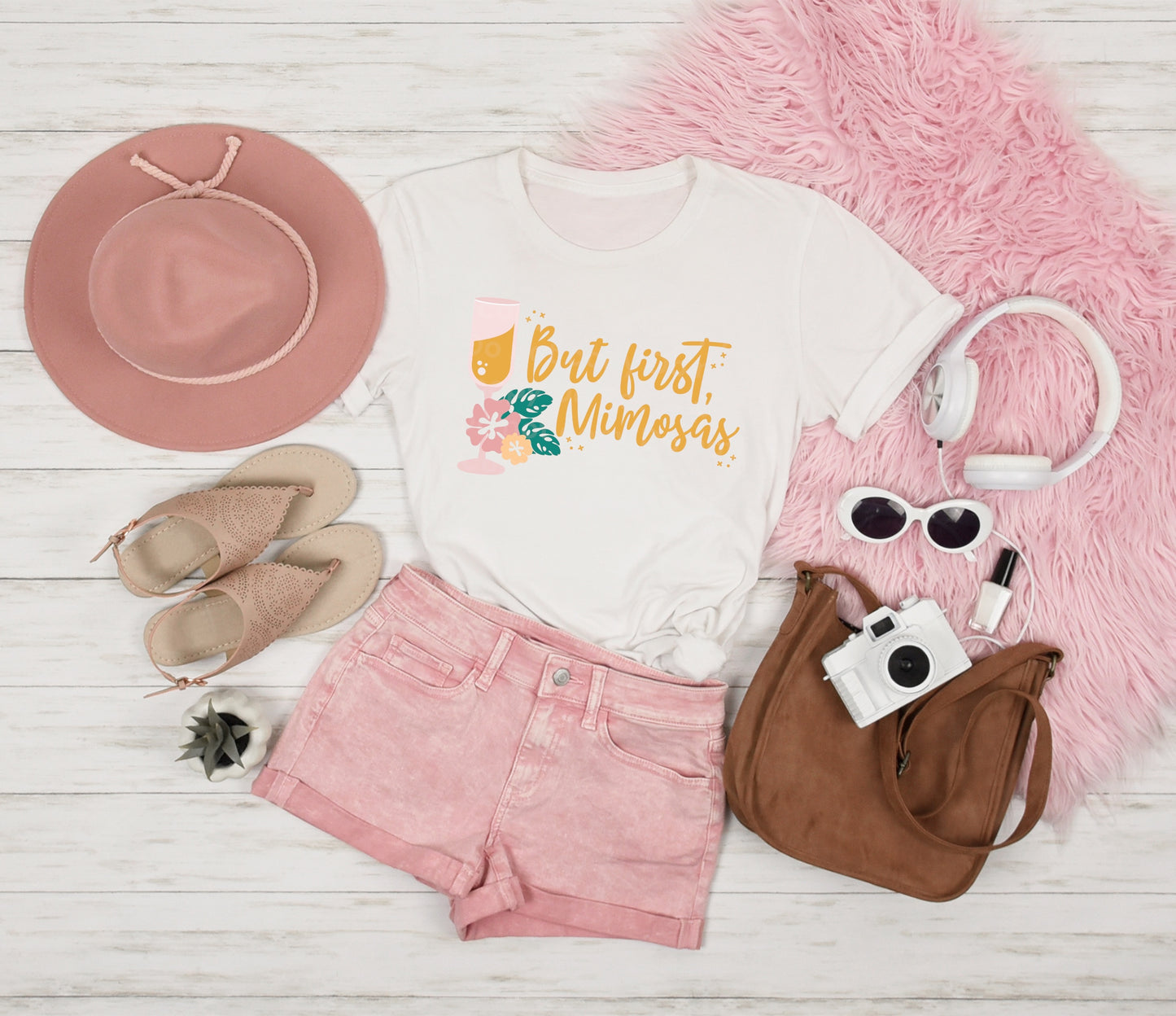 But first Mimosas Adult Cotton T-shirt