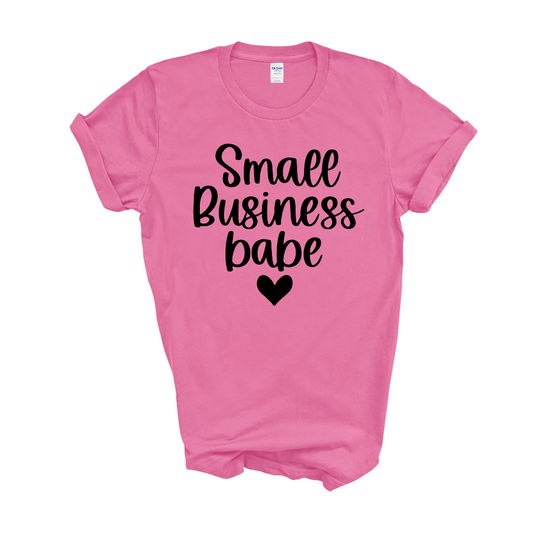 Small Business babe Adult Cotton T-shirt
