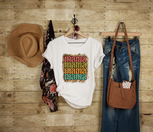 Cheetah Mama Adult Cotton T-shirt