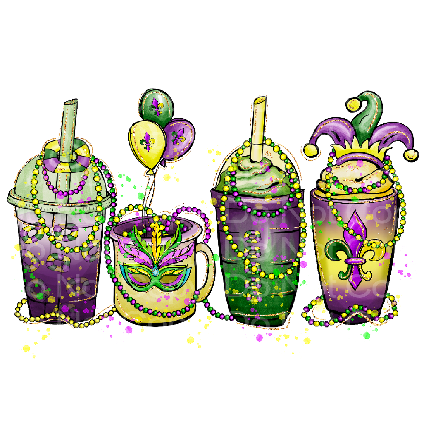 Mardi Gras Cups Transfer Film 2001