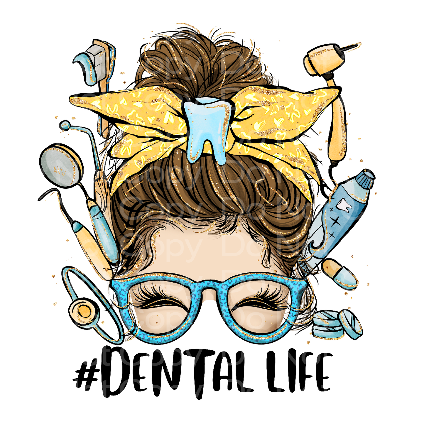 Messy Bun Dental Life Transfer Film 1811