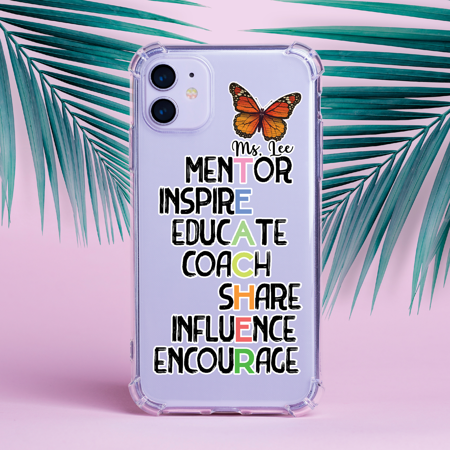 Personalized Favorite Teacher with name Clear Bumper Case