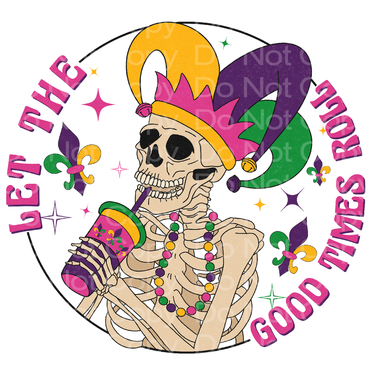 Skeleton Mardi Gras Transfer Film 2008