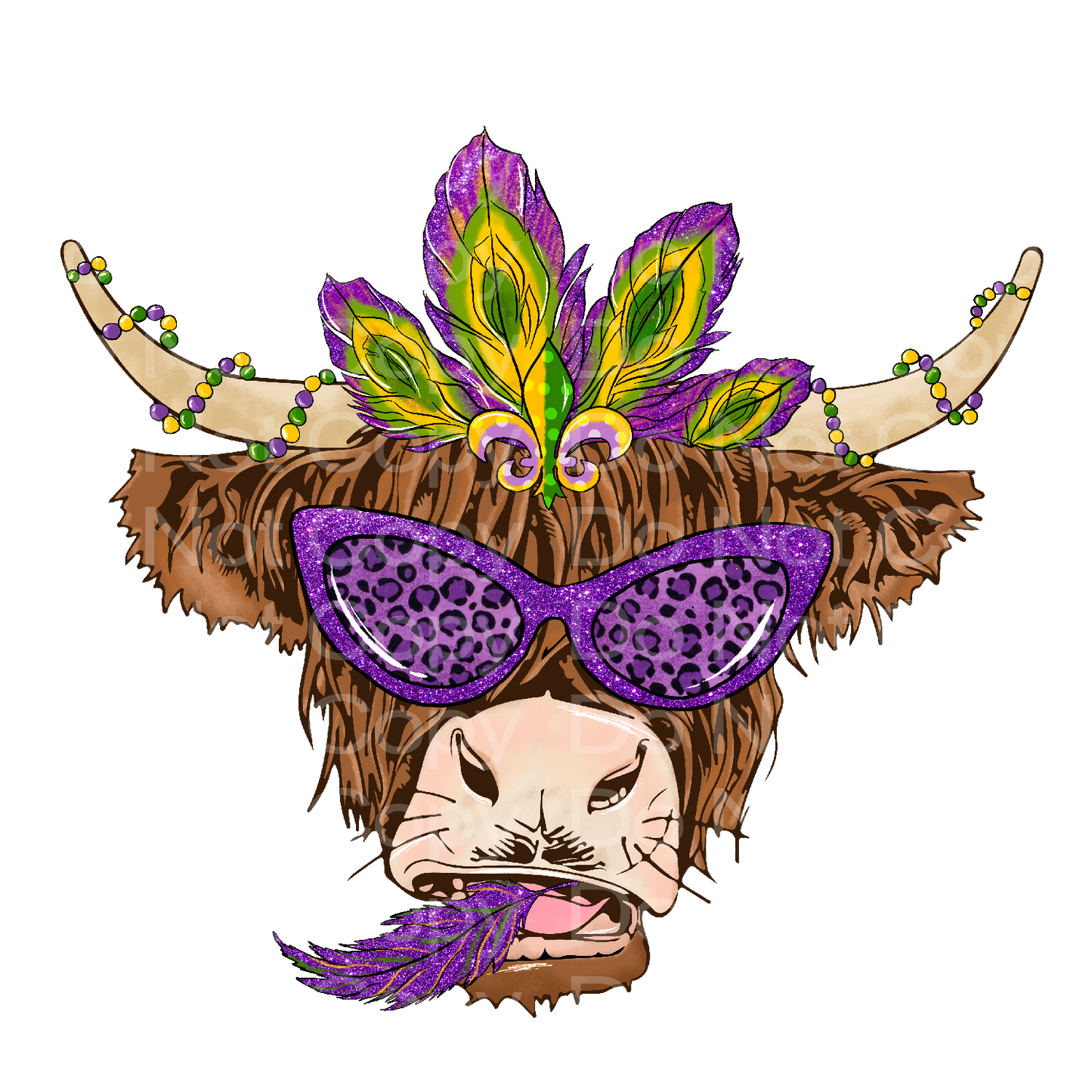 Mardi Gras Cow Transfer Film 2018