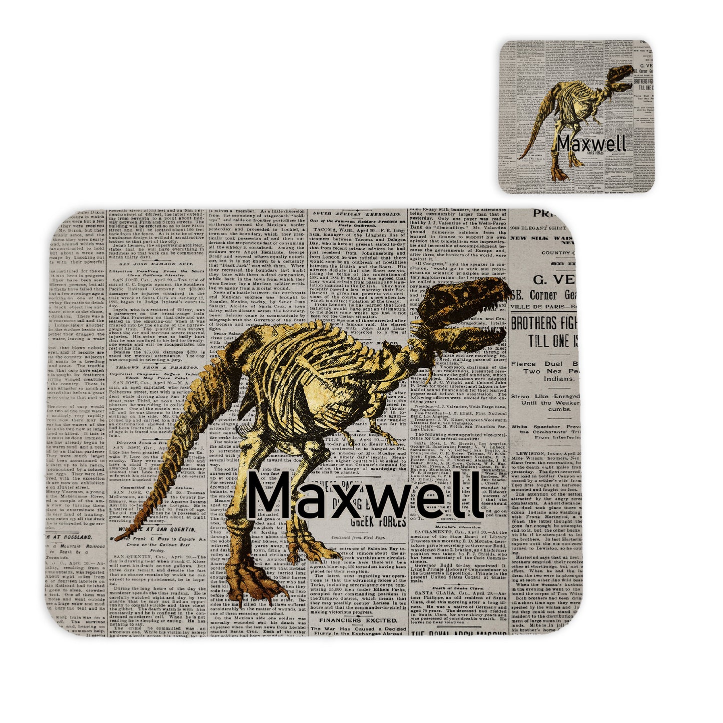 Personalized Vintage Dinosaur Mouse Pad