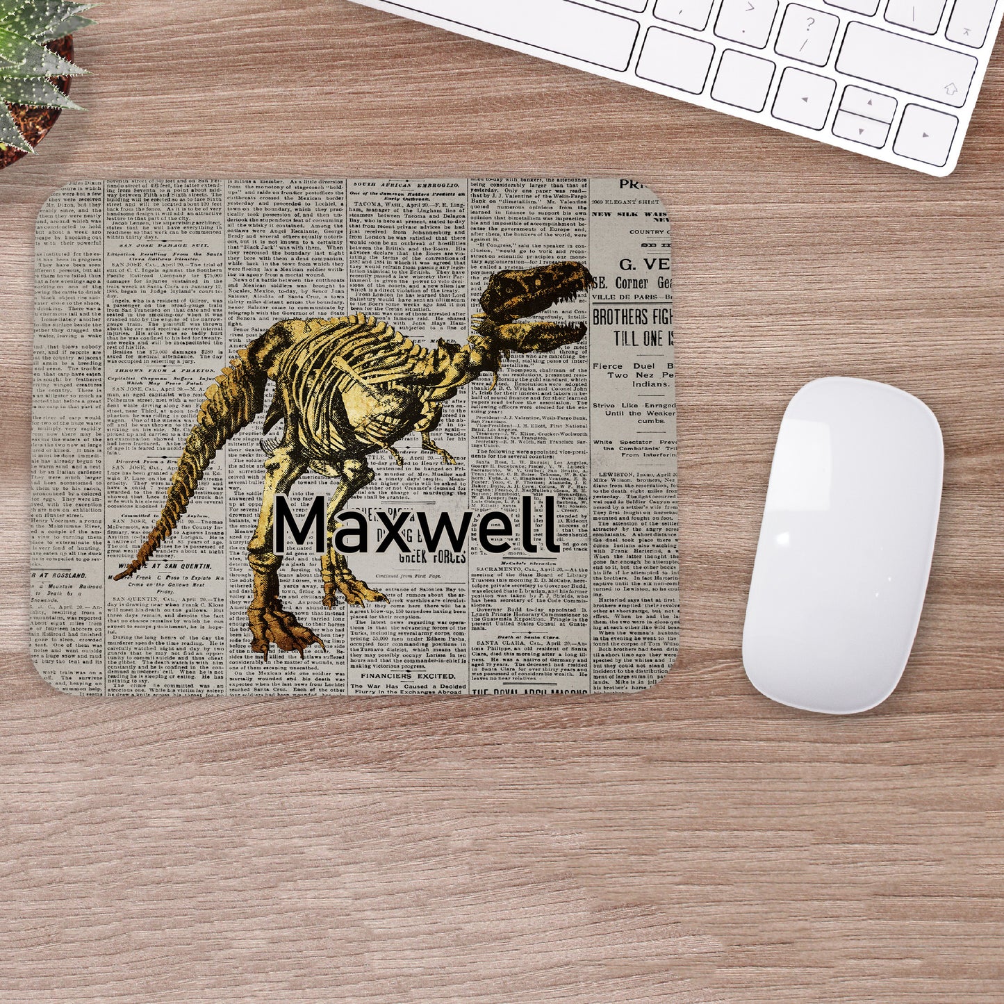 Personalized Vintage Dinosaur Mouse Pad