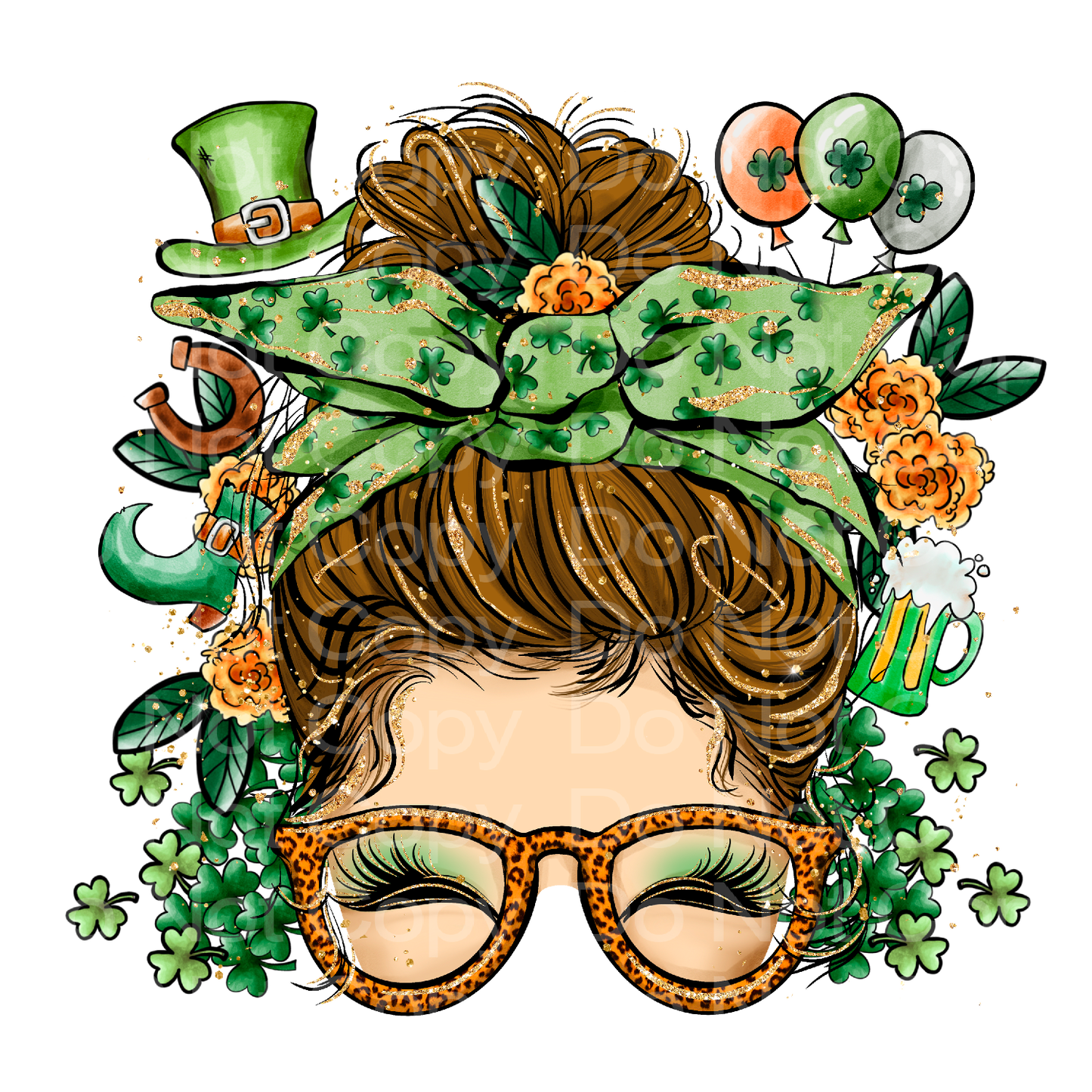 St Patty Messy Bun Transfer Film 1413