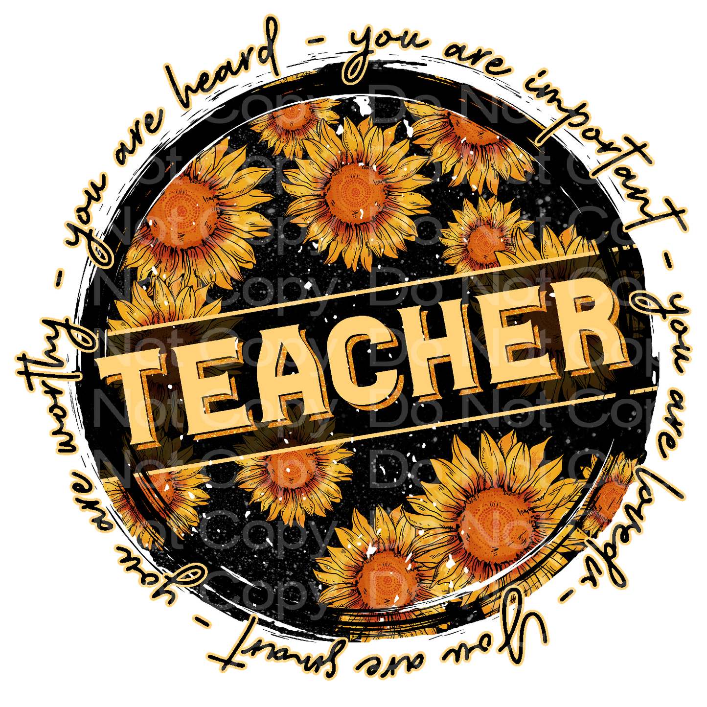 Teacher Sunflower Transfer Film 426