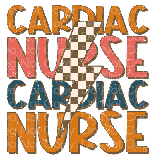 Retro Cardiac Nurse Lightning Bolt Transfer Film 1857