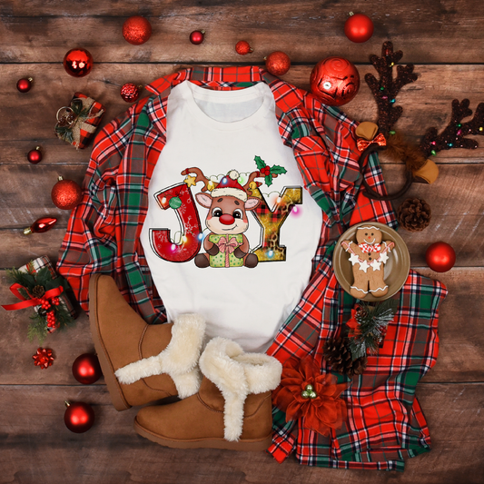 Christmas Reindeer Joy Women's White Tee
