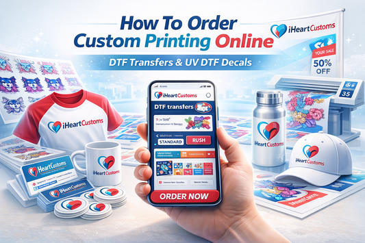iHeartCustoms step-by-step order guide for DTF and UV DTF gang sheet printing