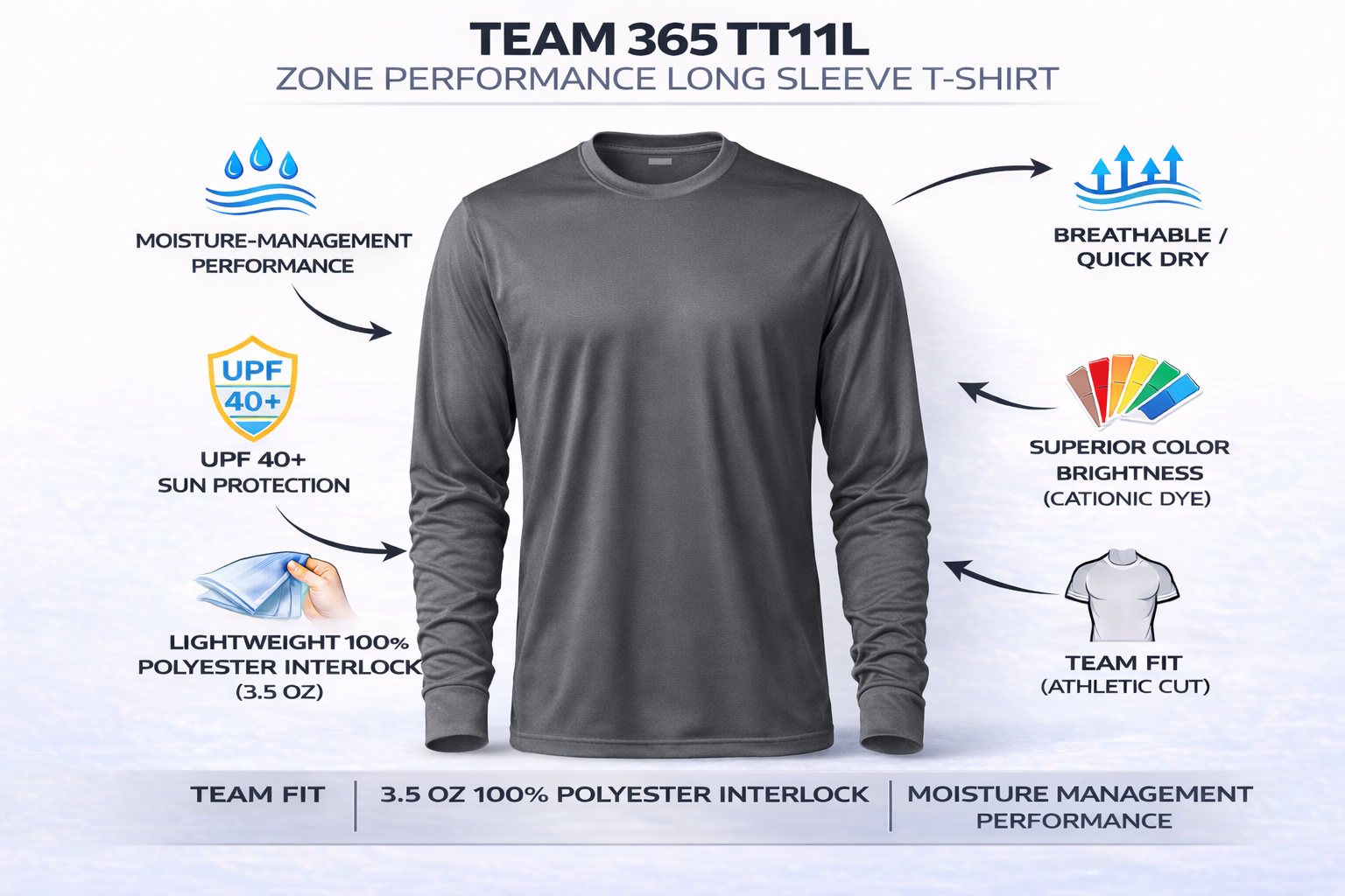 Custom Performance Shirts Florida | Team 365 TT11 & TT11L DTF Printing ...