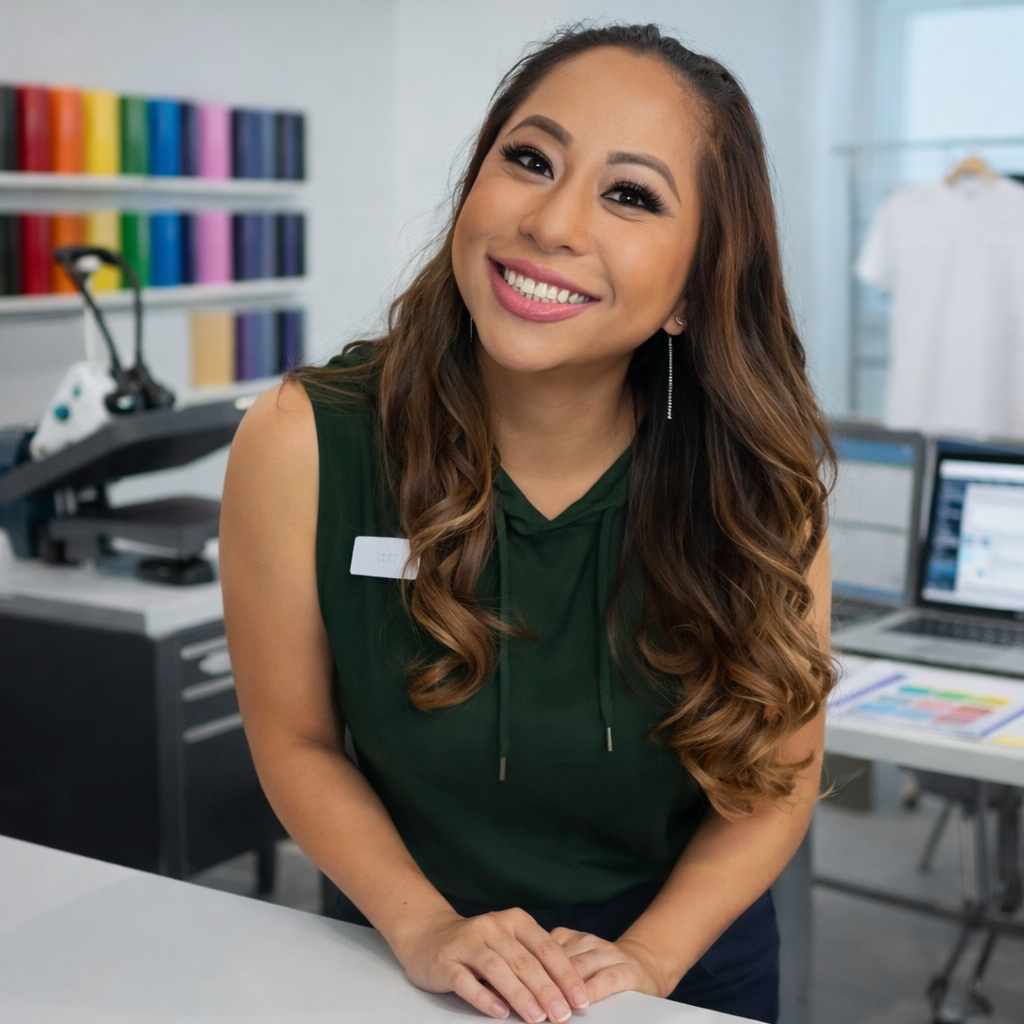 Canva and Photoshop workshop infographic showing print-ready artwork tips, gang sheet setup, and hands-on design training for DTF and UV DTF printing in Orlando