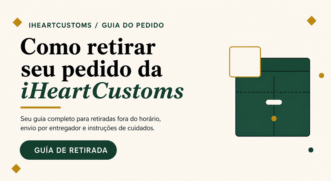 Guia de retirada de pedidos da iHeartCustoms Orlando