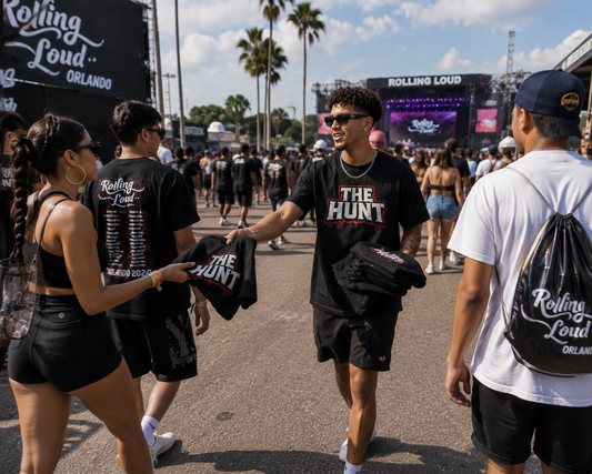 custom merch for rolling loud orlando 2026 brand the hunt