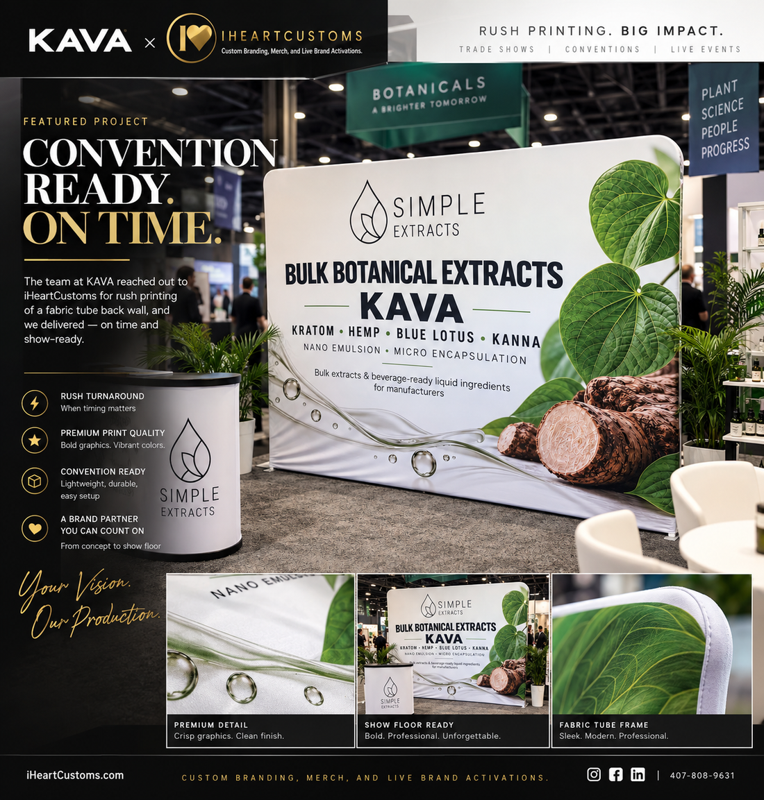 iHeartCustoms Orlando emergency convention printing — step-by-step recovery guide for exhibitors whose trade show display was delayed or damaged before an event