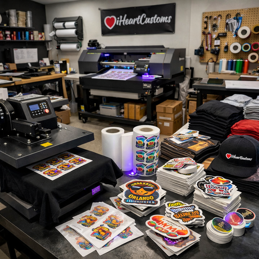 Behind the Scenes at iHeartCustoms | DTF Printing, UV DTF & Custom Merch Production in Orlando