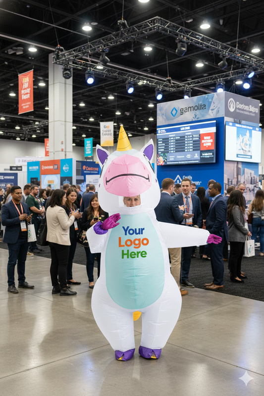 Trade show booth using creative event marketing to stand out in a crowded expo