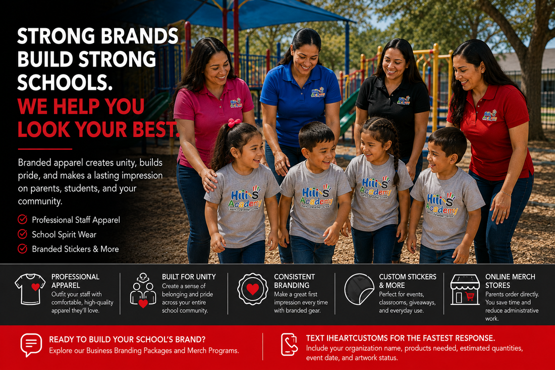 School administrator overwhelmed by merchandise management paperwork — iHeartCustoms outsourced merch program solution