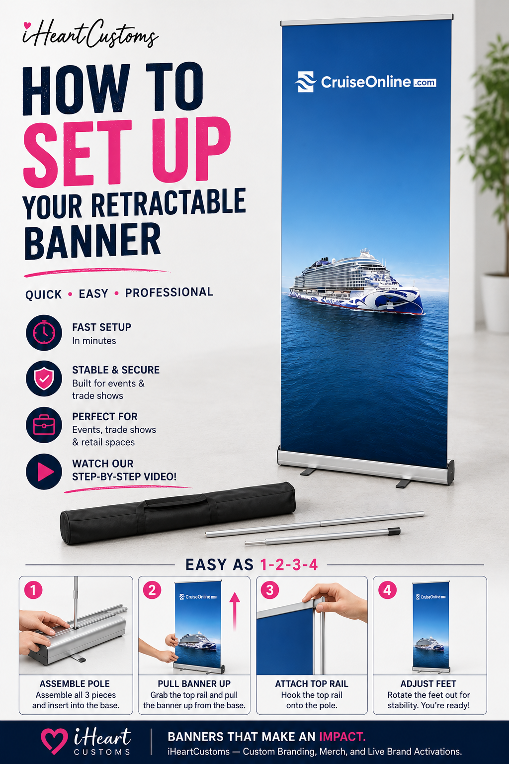 how to setup retractable banner Cruiseonline