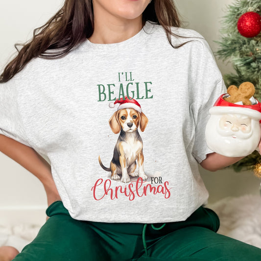 I'll Beagle for Christmas DTF Transfer Film 9268