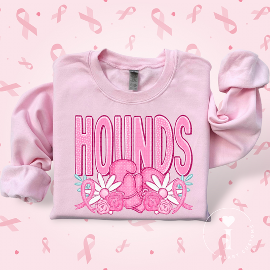 Hounds Breast Cancer Sports Mascot DTF Transfer Film SD074