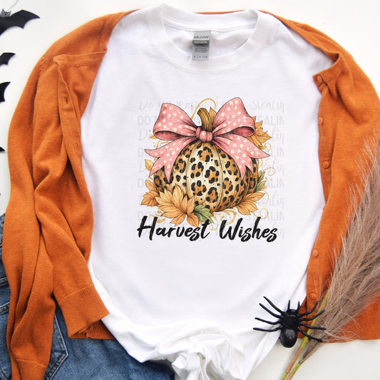 Harvest Wishes Cheetah pumpkin DTF Transfer Film AKC095