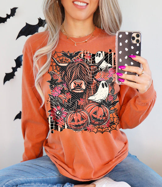 Halloween Highland cow DTF Transfer Film A075