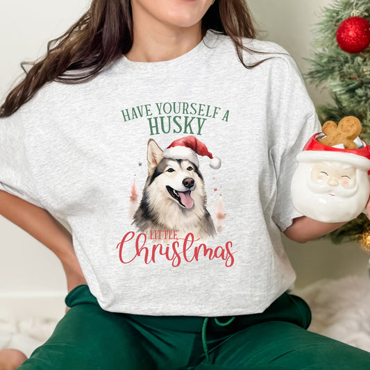 Have yourself a Husky Christmas DTF Transfer Film 9292