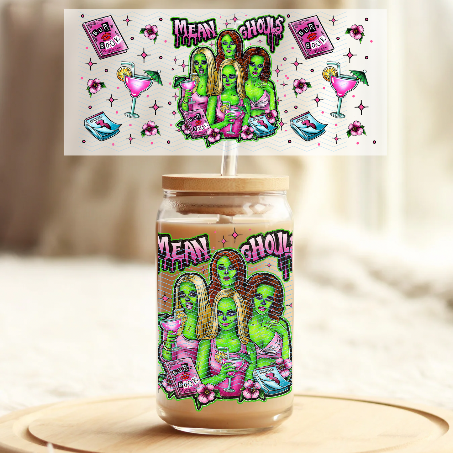 Mean Ghouls - 16oz Glass UV DTF Transfer Film