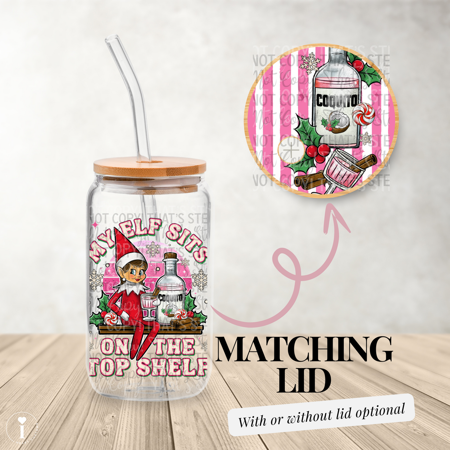 Christmas Girl Helper - 16oz UV DTF Transfer Film Wrap and Matching Lid G114