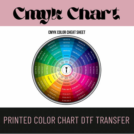 FREE CMYK COLOR CHART CHEAT SHEET DTF Transfer Film