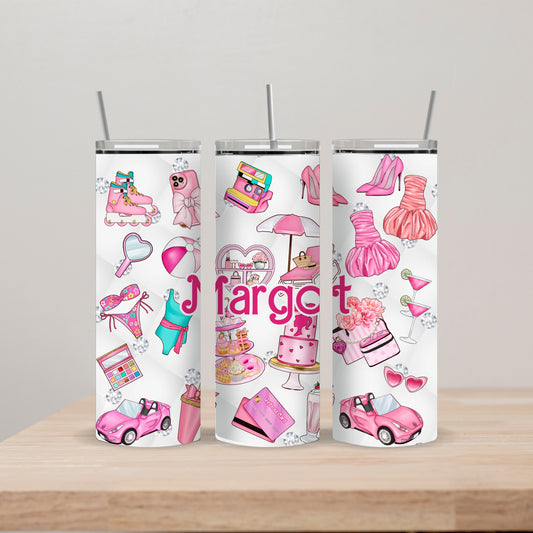 Barb Girl Tumbler with Name 20oz Straight Insulated Tumbler