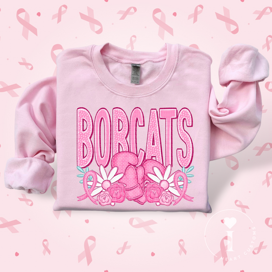 Bobcats Breast Cancer Sports Mascot DTF Transfer Film SD074