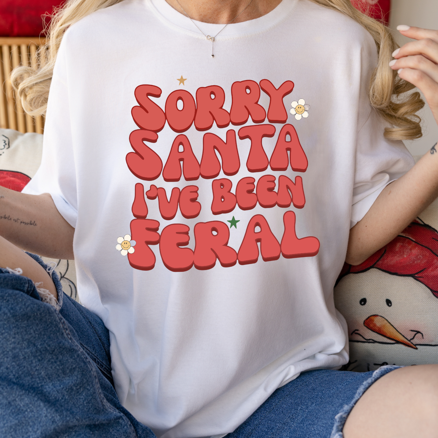 Retro Sorry Santa I've been Feral DTF Transfer Film 9266