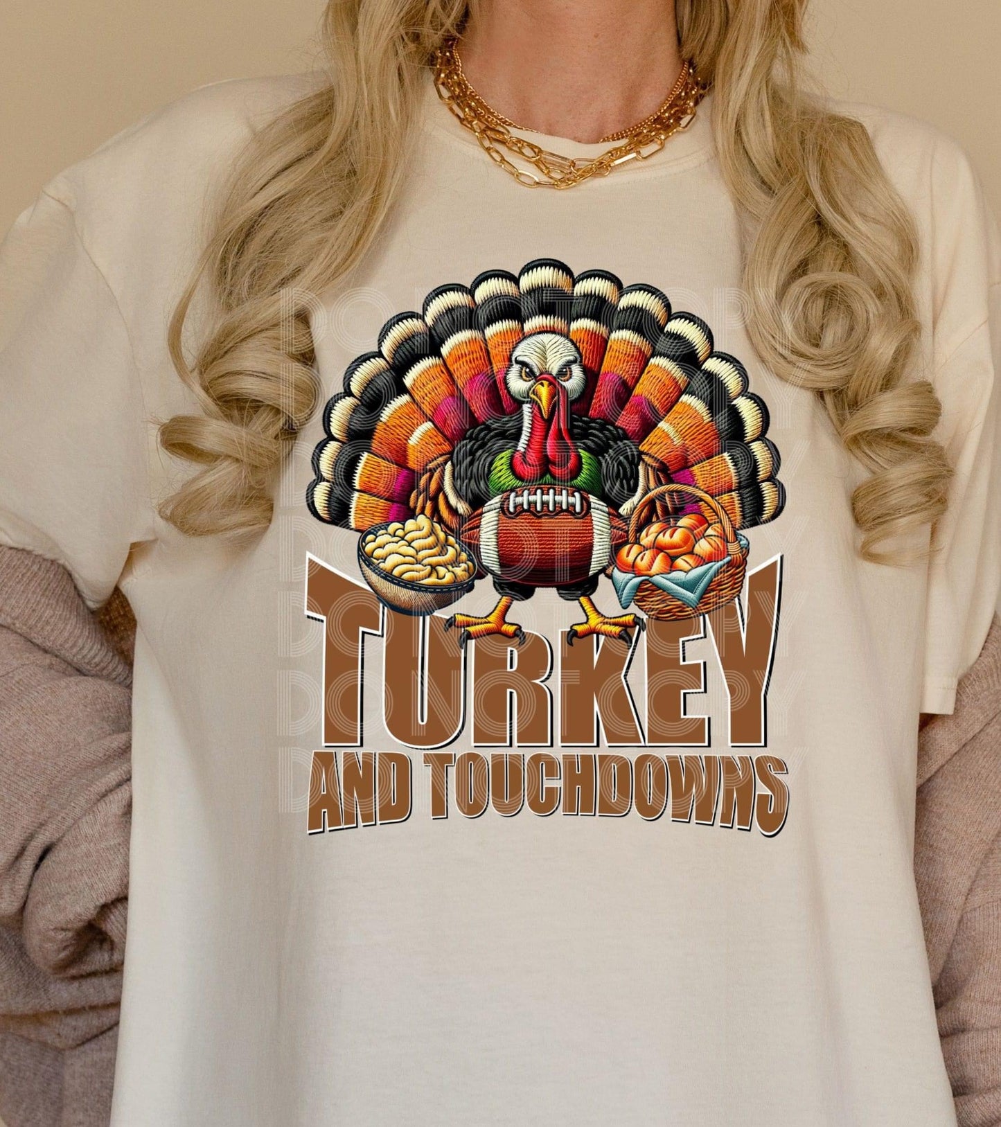 Turkey and Touchdowns DTF Transfer Film FD094