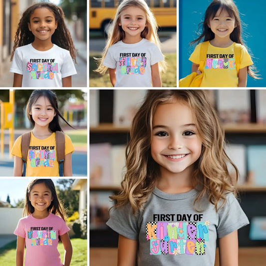 Back to school - First day of school Grade Level DTF Transfer – Pre-K to 4th Grade DTF Transfer Film CF075
