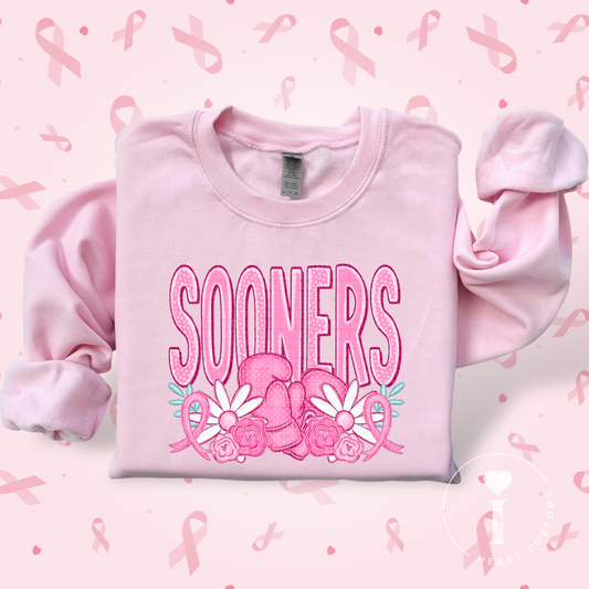 Sooners Breast Cancer Sports Mascot DTF Transfer Film SD074