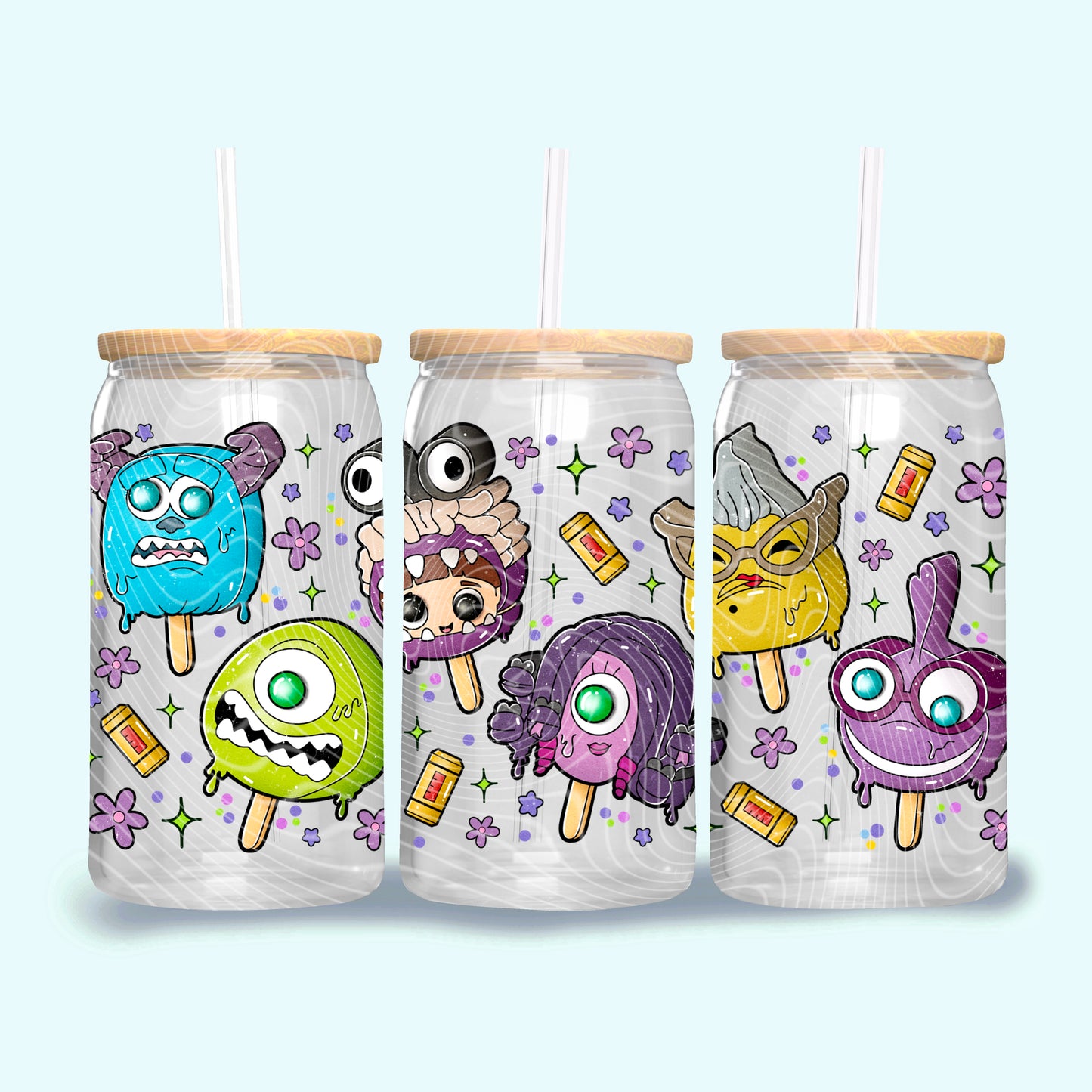 Monster Friends Popsicles - 16oz UV DTF Transfer Film