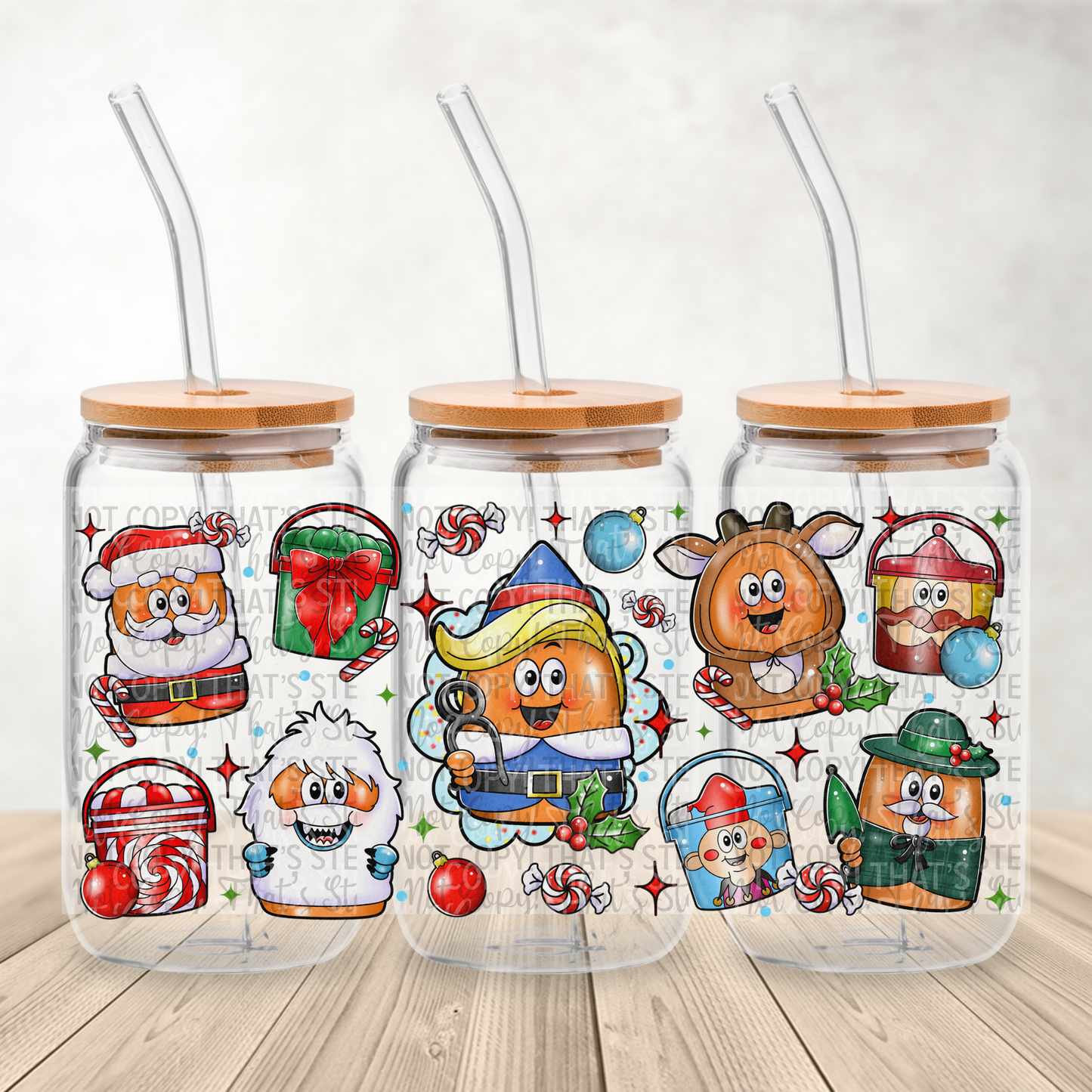 Christmas Nugget Exclusive Edition - 16oz UV DTF Transfer Film Wrap and Matching Lid G094