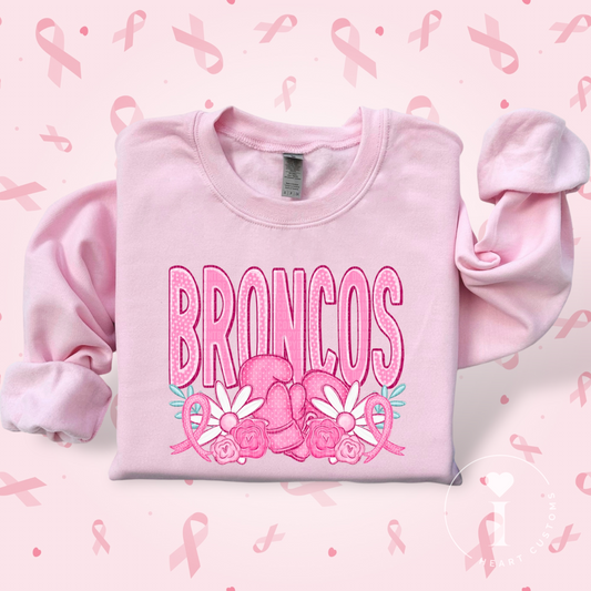 Broncos Breast Cancer Sports Mascot DTF Transfer Film SD074