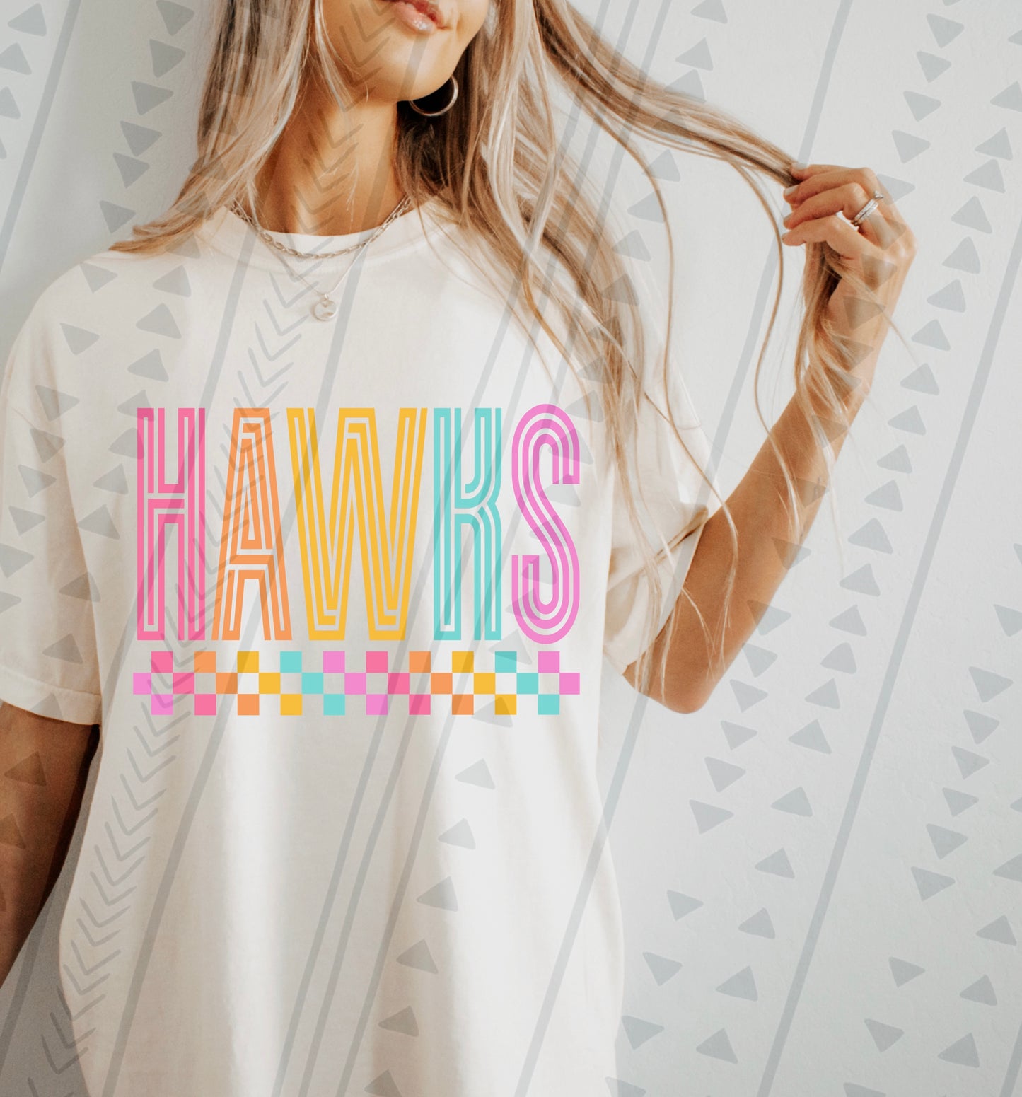Colorful Sports Mascot Hawks DTF Transfer Film